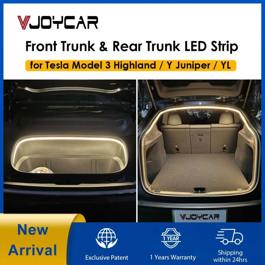 VJOYCAR Новая модель Y Juniper YL New 3 Highland: Водонепроницаемая светодиодная лента для переднего и заднего багажника, атмосферная подсветка, Plug & Play Новая Энергия транспортного средства Детали и аксессуары