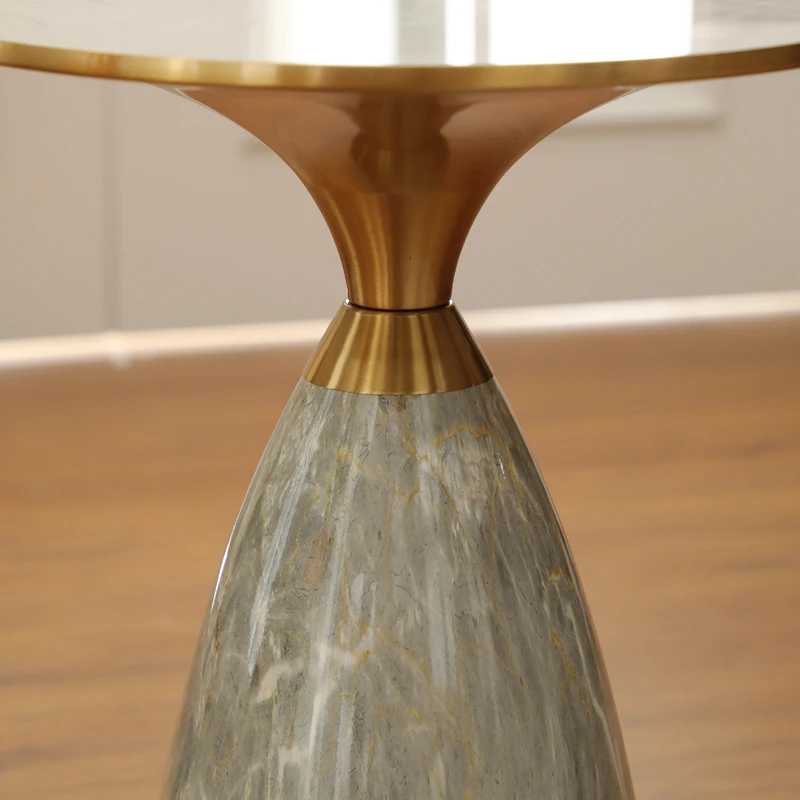 Фотография №2 товара Круглый журнальный столик ss-Light Luxury из сланца в скандинавском стиле,