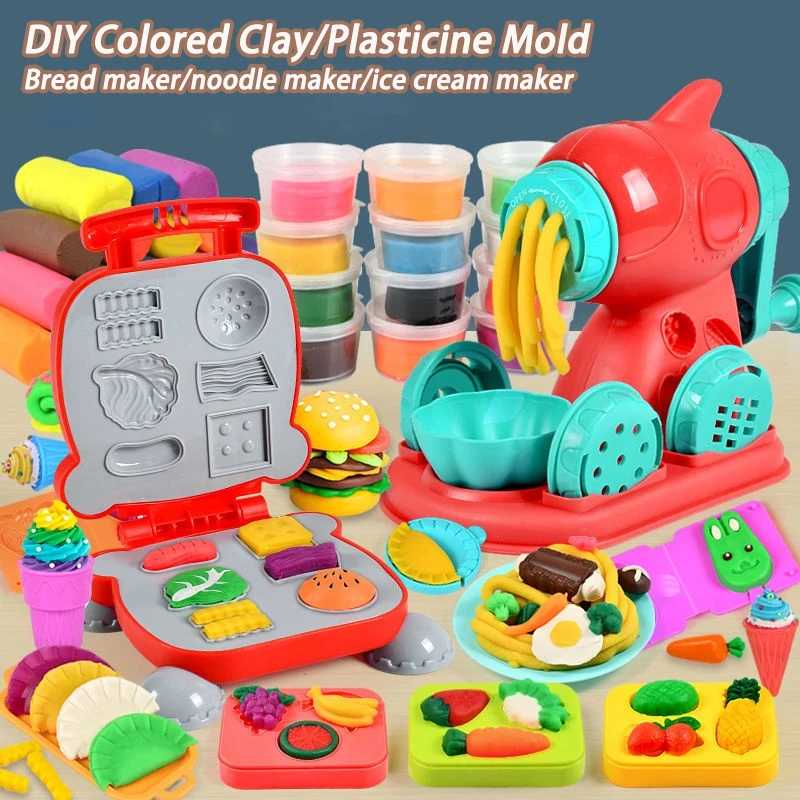 3D цветная глиняная игрушка для детей, ролевые игры, машина для мороженого, гамбургер, лапша, пластилиновая игрушка, глина/форма для пластилина Обучение и образование