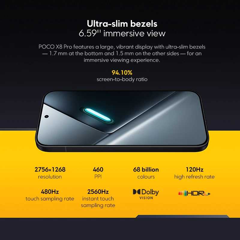 Фотография №2 товара Смартфон Xiaomi POCO X8 Pro Global Version, 6.59-дюймовый AMOLED-дисплей 1.5K