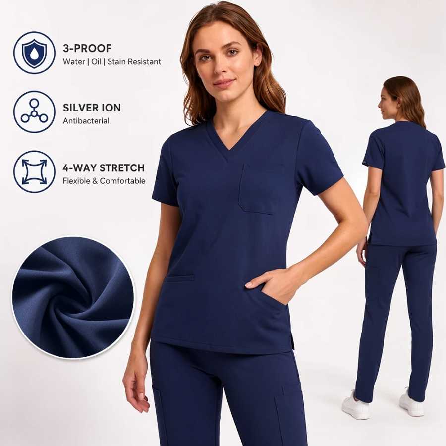Комплект медицинской униформы KUNGFU SCRUBS для женщин: дышащая, эластичная, мягкая рабочая одежда для клиник и больниц Рабочая одежда и униформа