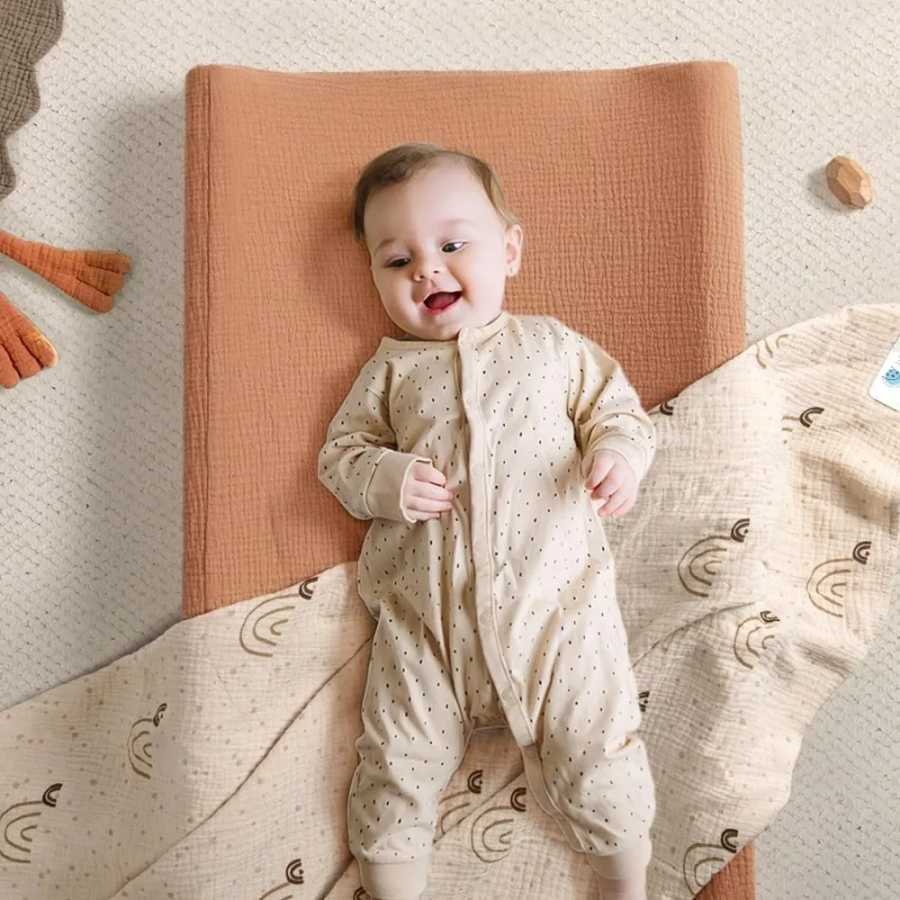 Фотография №4 товара 2 шт. дышащий хлопковый чехол для пеленания, многоразовый ультрамягкий чехол
