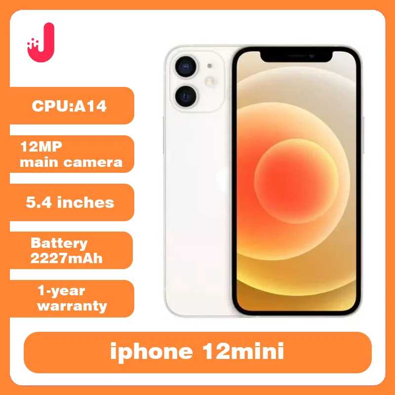 Оригинальный iPhone 12 Mini 5G, 4 Гб и 64/128/256 ГБ, IOS A14, 5,4 дюйма, двойной сотовый телефон 12 МП, iPhone 12 Mini Б/У и восстановленные телефоны