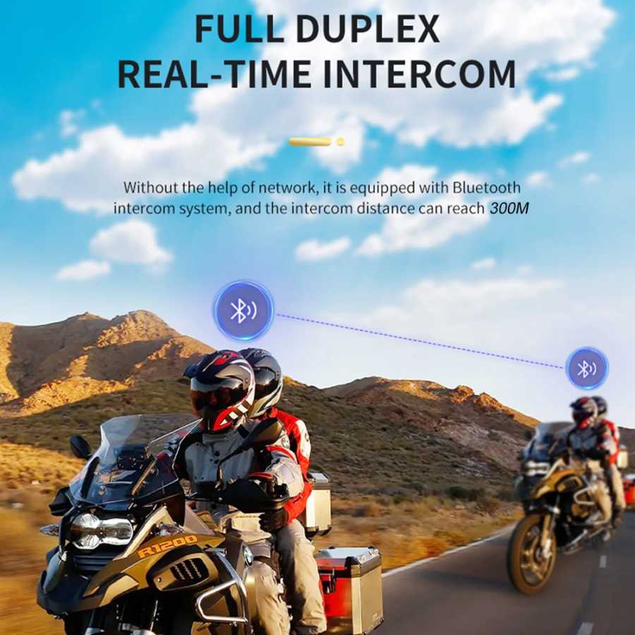 Фотография №2 товара Гарнитура для мотоциклетного шлема, Bluetooth наушники, беспроводная громкая связь, микрофонные