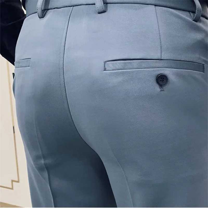 Фотография №5 товара Мужские повседневные брюки Slim Fit для офиса и уличного стиля,