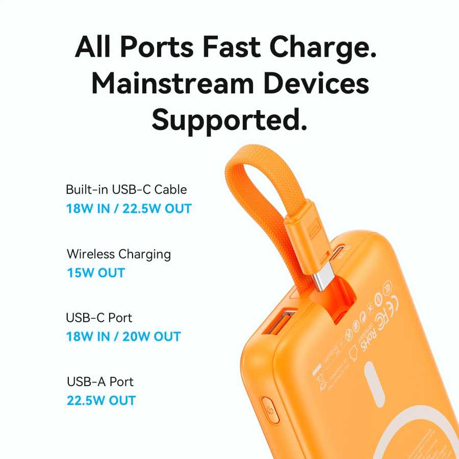 Фотография №5 товара Сертификация CCC Магнитный Power Bank Vention 22.5W 10000mAh, портативный внешний