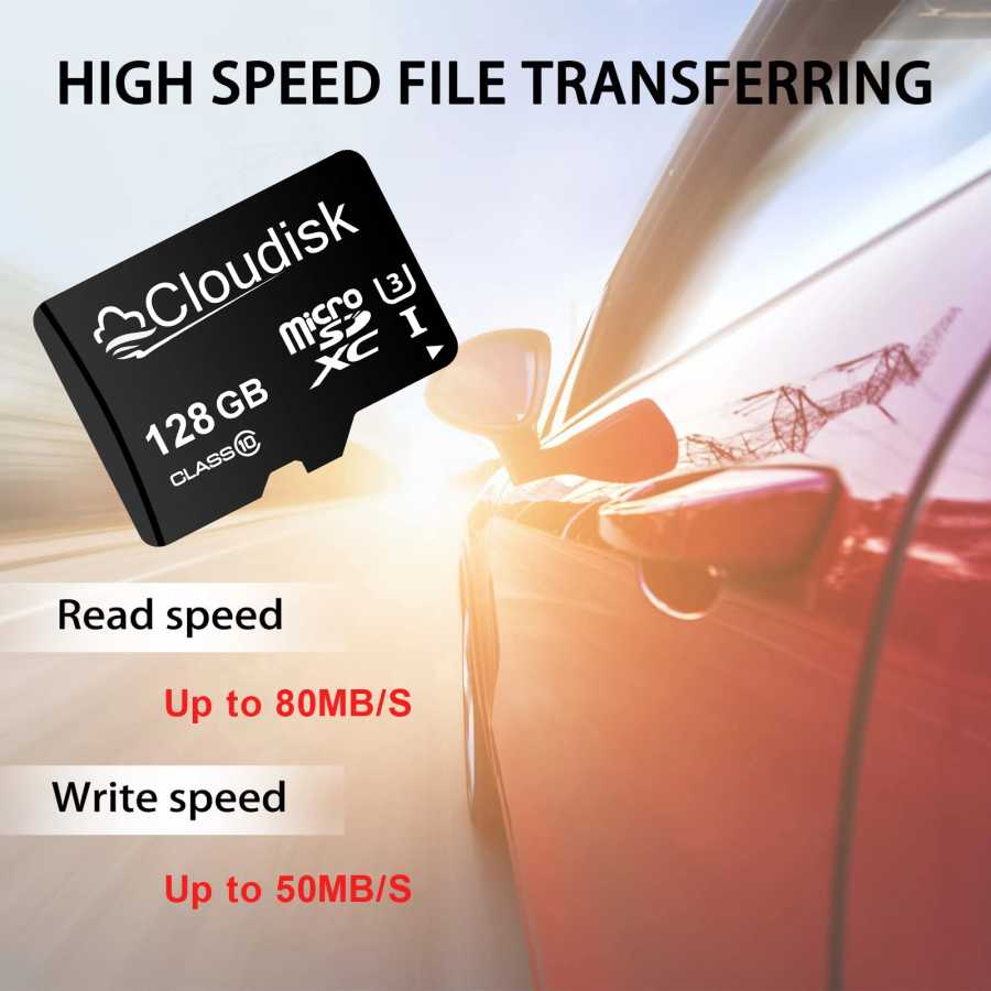 Фотография №4 товара Карта памяти Cloudisk Micro SD U3 128 ГБ, 64 ГБ,