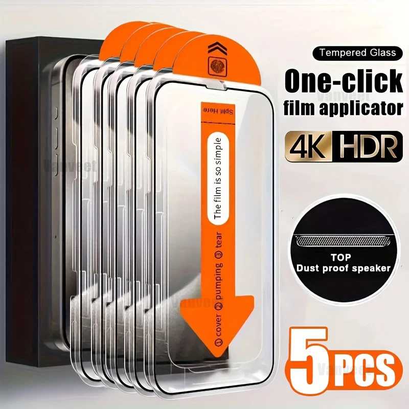 Защитная пленка из закаленного стекла для iPhone 16, 15, 14, 13, 12, 11, 17 Pro Max 16e, защитная пленка для iPhone 16 Pro Max XR X XS Max 7 8 16 Plus Защитная пленка для мобильного телефона