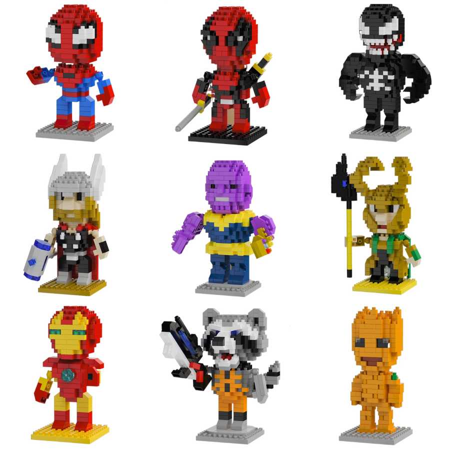 Строительные блоки Marvel Legends, lega Дэдпул, Человек-паук, строительные блоки, Железный человек, Локи, персонаж мультфильма, игрушки для детей, подарки Конструкторы