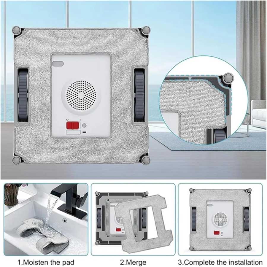 Фотография №5 товара Для Ecovacs Winbot W1 Pro/W1/W2 Omni/W2 сменная ткань для швабры