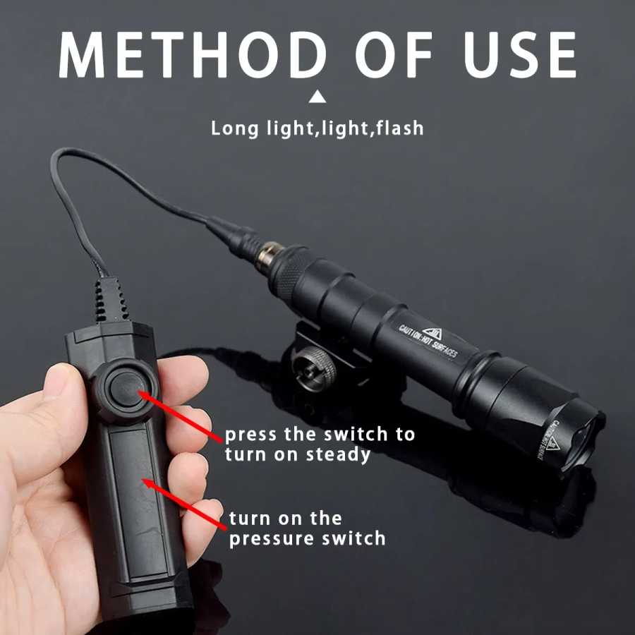 Фотография №3 товара Тактический фонарь SureFire M600 M300 для страйкбола, мощный, с двойным