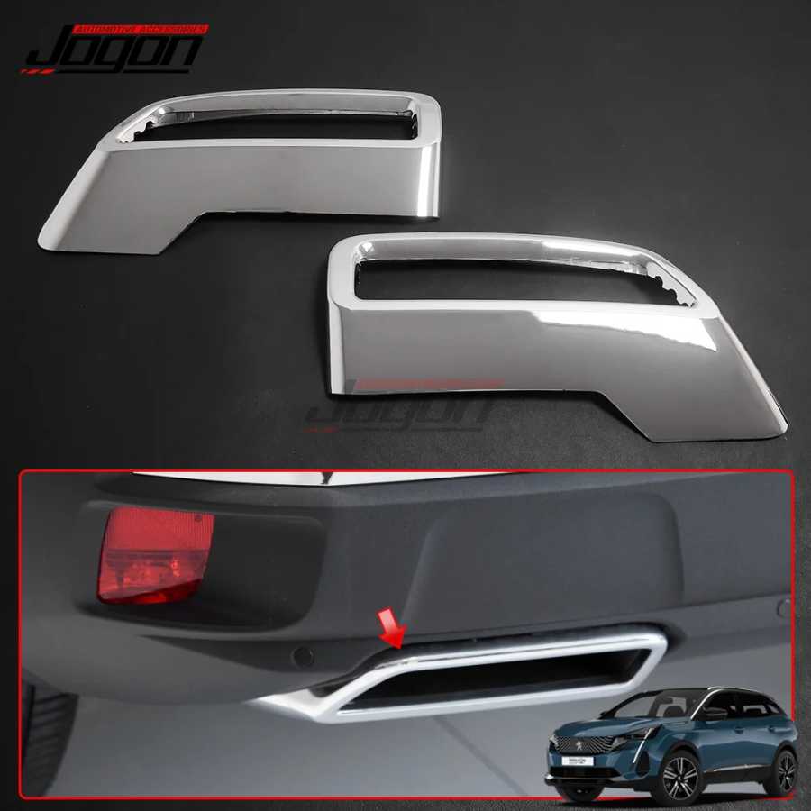 2 шт. хромированные накладки на выхлопную трубу для Peugeot 3008 5008 T87 2017 2018 2019, декоративные аксессуары для экстерьера автомобиля Детали экстерьера