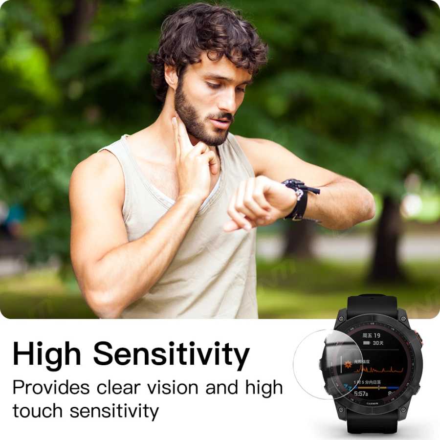 Фотография №5 товара Закаленное стекло 9H для Garmin Fenix 8 7X 6X Pro