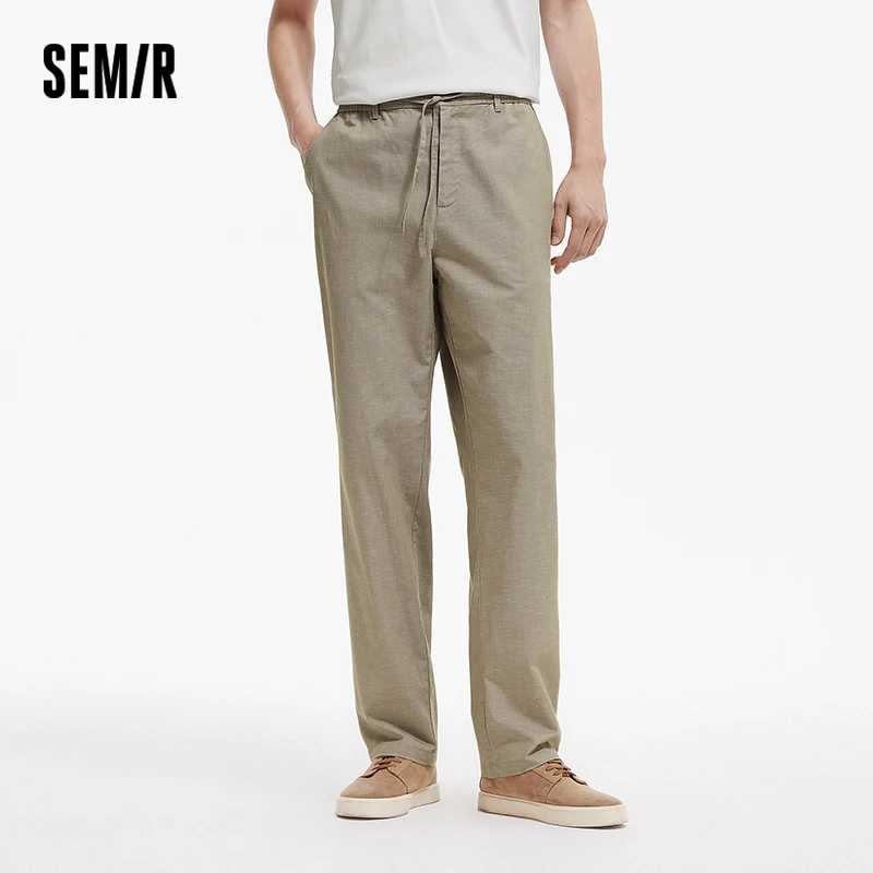 Фотография №1 товара Мужские брюки Semir из хлопка и льна 2026, свободного кроя,