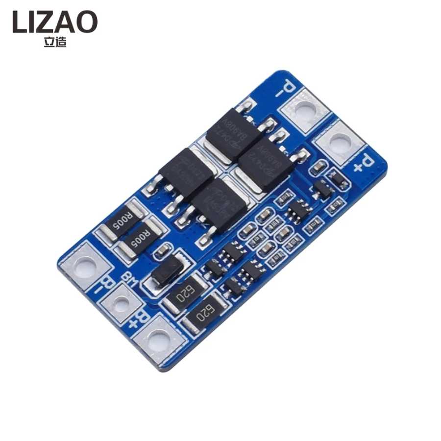 Плата защиты Li-ion аккумуляторов LIZAO 2S 3A-20A 7.4V/8.4V 18650, BMS со стандартной/балансировочной версией Активные компоненты