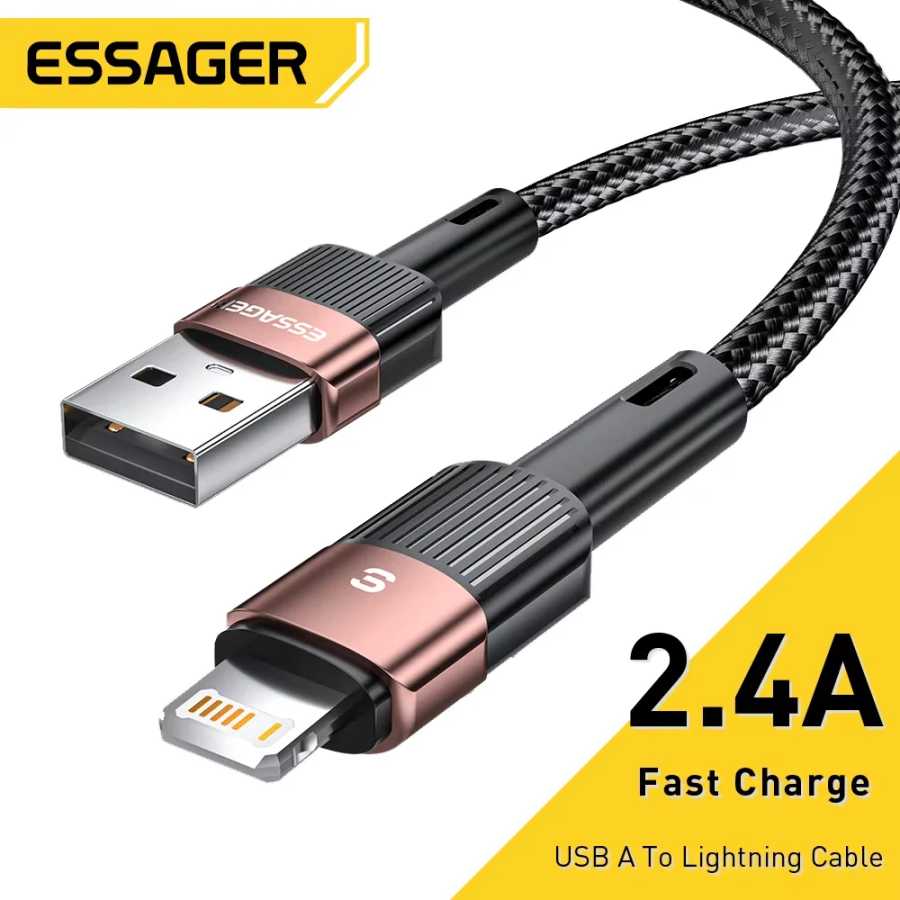 USB-кабель Essager для Iphone 14 13 12 11 Pro Max Xs Xr X SE 8 7 6 Plus, линия быстрой зарядки мобильного телефона, линия передачи данных для Ipad, провод зарядного устройства 