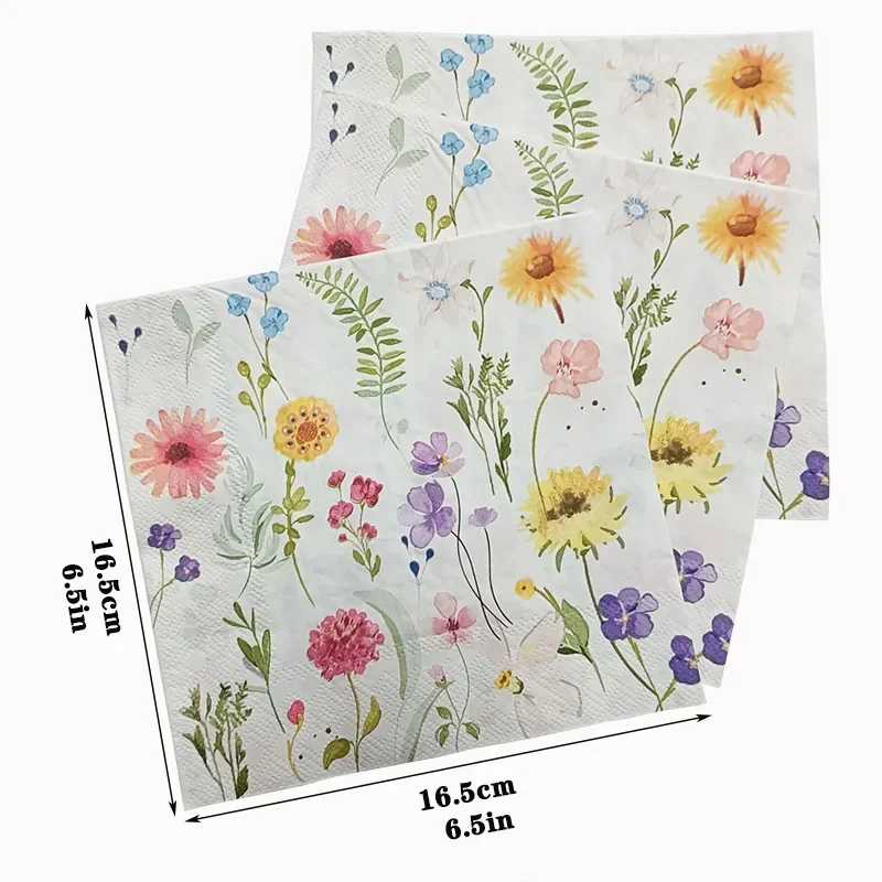 Фотография №3 товара 10/20 шт. 33*33 см 2-слойные красочные салфетки из древесной целины,