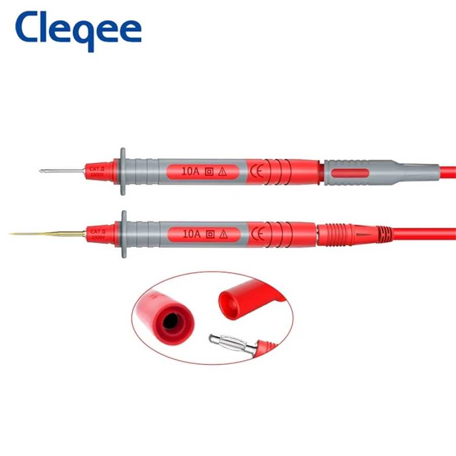 Фотография №2 товара Cleqee P8003 Мультиметр-тестовый щуп со сменными позолоченными острыми иглами 1