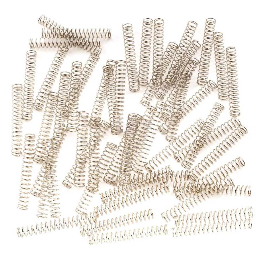 Musiclily Basic 5x33 мм Монтажные пружины для регулировки высоты звукоснимателя хамбакера для электрогитары, никель (набор из 50 шт.) Музыкальные инструменты