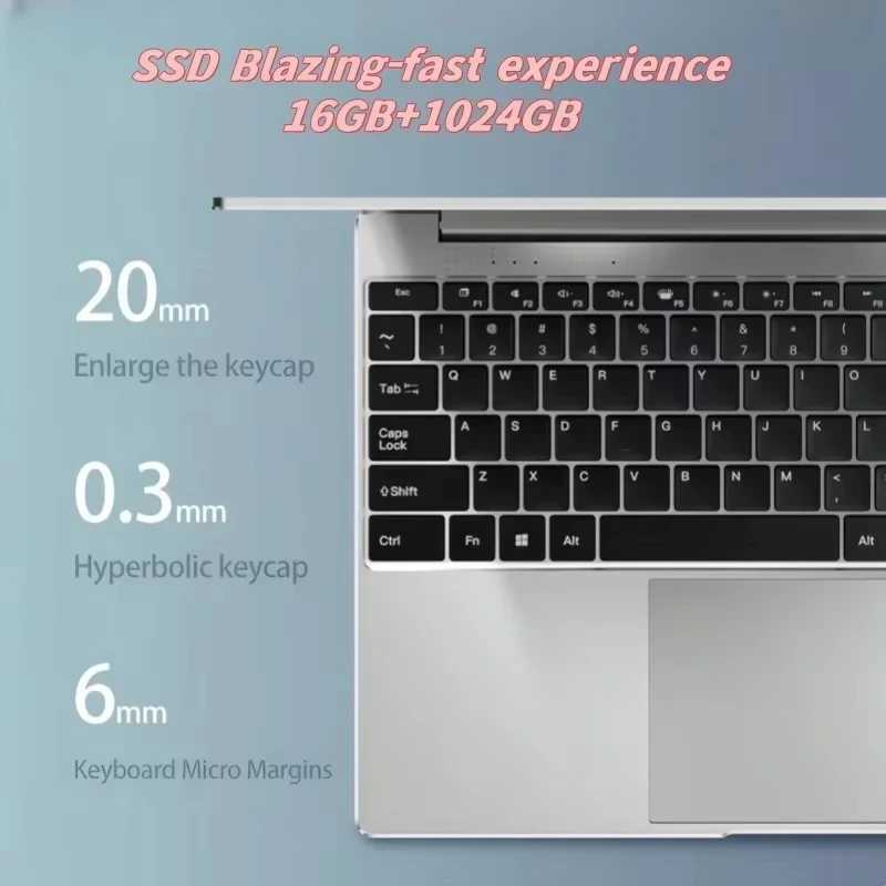 Фотография №4 товара Новый ультратонкий ноутбук Intel N3700, 15.6 дюймов, 16 ГБ ОЗУ,