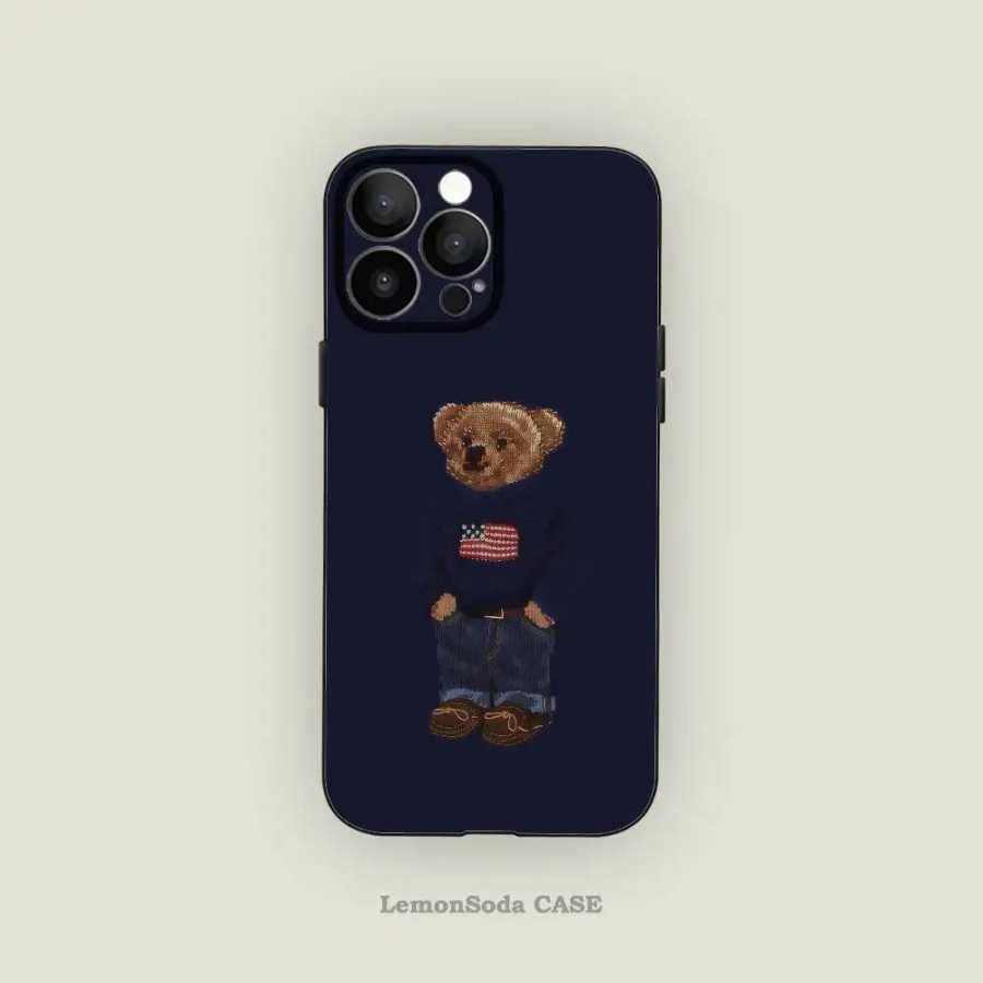 Чехол для телефона American Teddy Bear-P-POloS, черный силиконовый матовый чехол для телефона для Iphone 17, Air 16, 15, 14, 13, 12, 11 Pro Max, мягкий чехол из ТПУ Чехлы и чехлы для мобильных телефонов