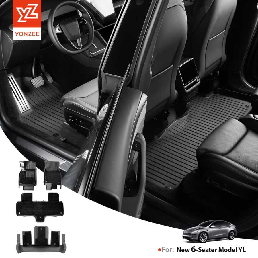 Комплект ковриков YZ для Tesla Model YL 2026: коврик для багажника, водонепроницаемый, противоскользящий, из TPE, для лево- и праворульных авто (LHD&RHD) Аксессуары для салона