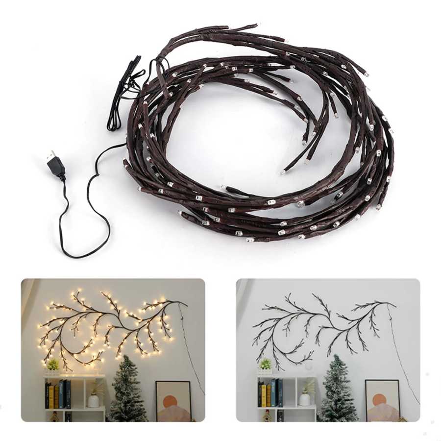 Фотография №1 товара 72 / 96LED Изгибаемые ротанговые лампы теплый белый 3000k Декоративные