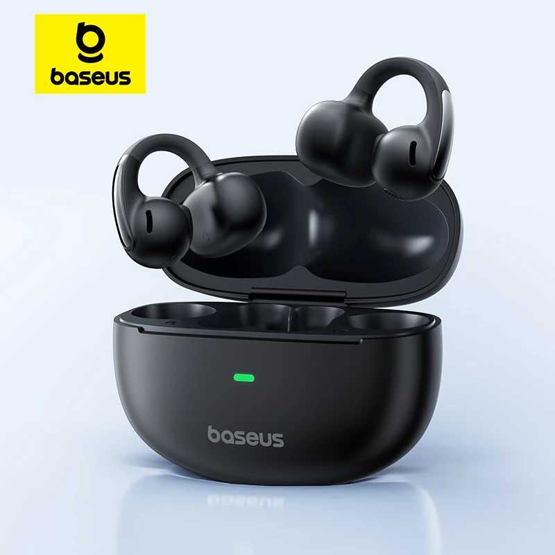 Baseus Bowie MC1 Беспроводные наушники с зажимом для ушей Bluetooth 5,4 Наушники с открытыми наушниками Спортивные наушники с клипсой IP57 Водонепроницаемые AI-Bass наушники беспроводные bluetooth Портативное аудио и видео