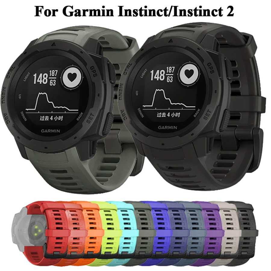 Ремешок для умных часов Garmin Instinct 2, силиконовый сменный браслет 22 мм для Instinct 1/Esports/Solar Band, браслет Аксессуары для часов