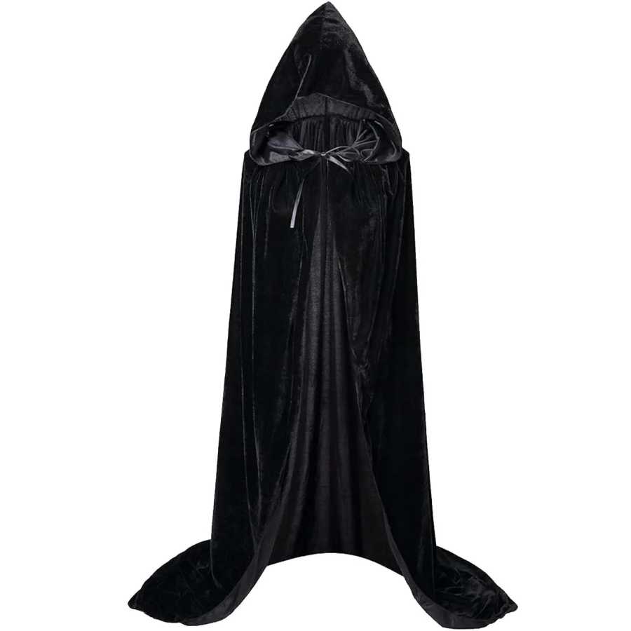 Рождественский бархатный плащ Grim Reaper на Хэллоуин, длинная накидка с капюшоном, унисекс для дьявола, ведьмы, волшебника, Рождества, косплей, красный плащ смерти Костюмы для косплея