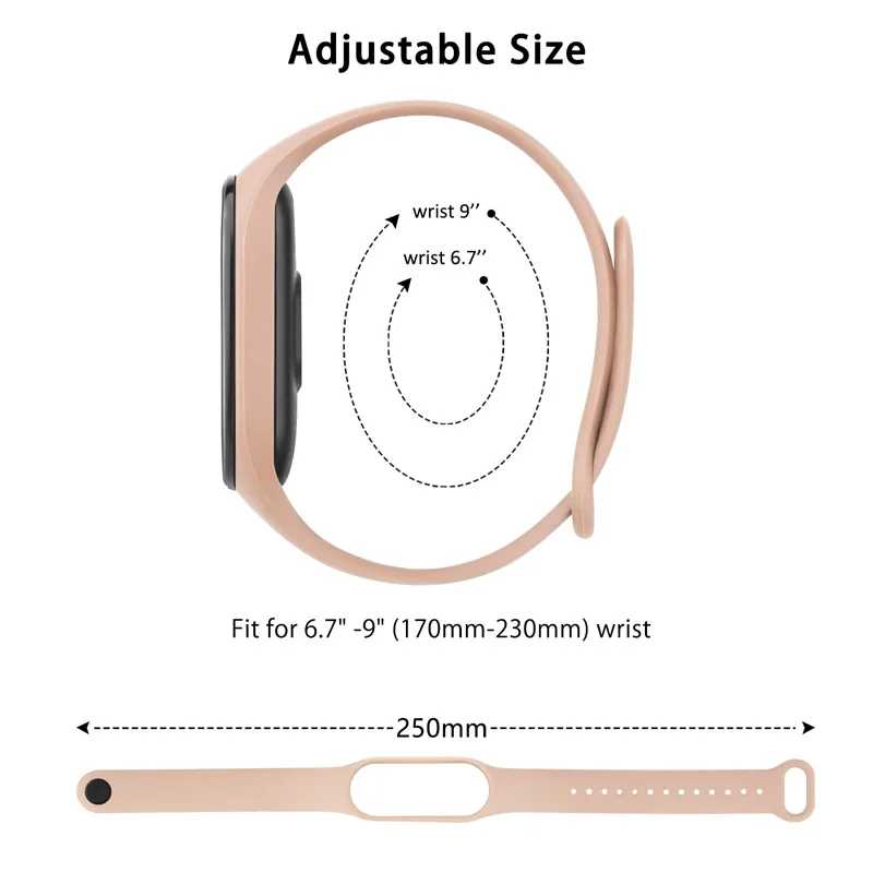 Фотография №5 товара Силиконовый ремешок для Xiaomi Mi Band 7, браслет на запястье