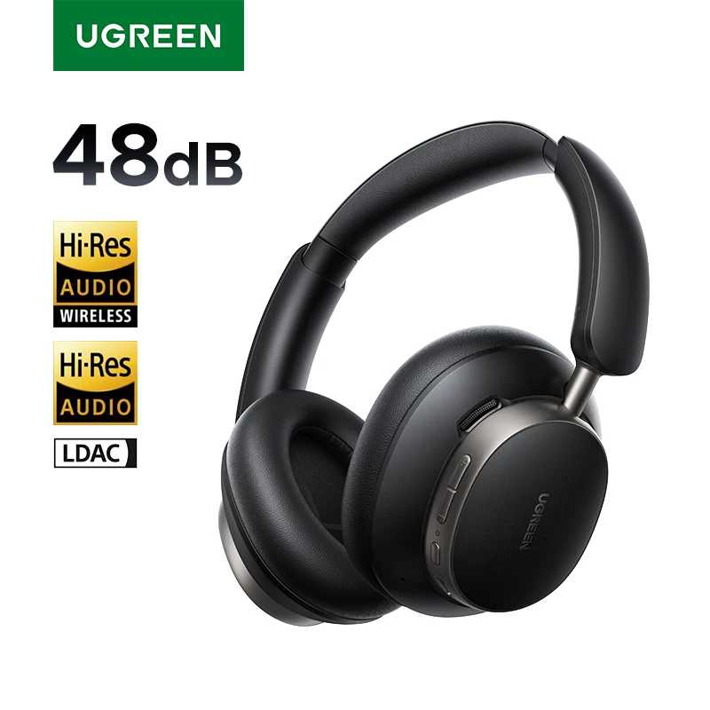 UGREEN Studio Pro 48 дБ ANC Беспроводные наушники-вкладыши Bluetooth-наушники с активным шумоподавлением Hi-Res LDAC 120 часов воспроизведения Портативное аудио и видео