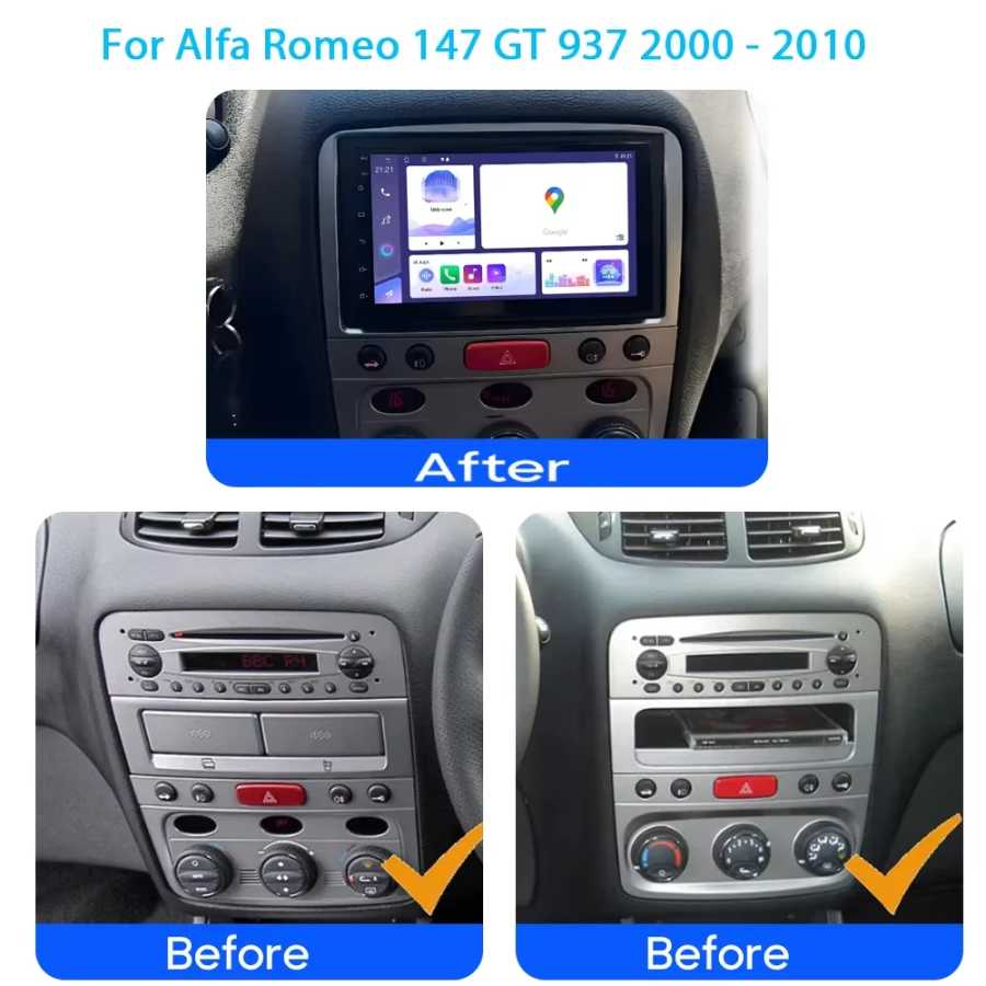 Фотография №2 товара Автомагнитола Android 16 для Alfa Romeo 147 GT 937 2000-2010