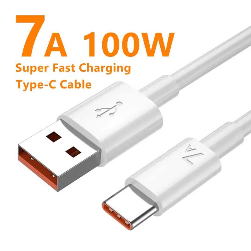 7A 100 Вт USB-кабель для сверхбыстрой зарядки типа C для Huawei Mate 60 50 Pro P60 Nova 9 10 Honor Xiaomi Redmi POCO USB C Шнур зарядного устройства Аксессуары для мобильных телефонов
