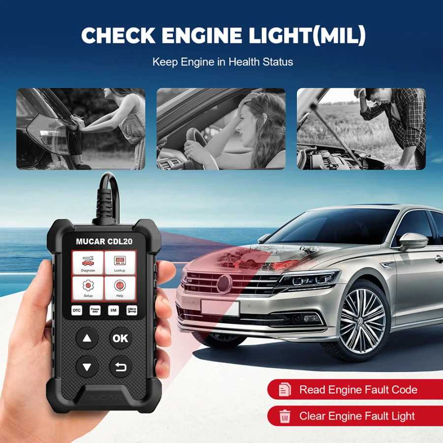 Фотография №4 товара Диагностический сканер MUCAR CDL20 OBD2, считыватель кодов автомобиля, PK ELM327,