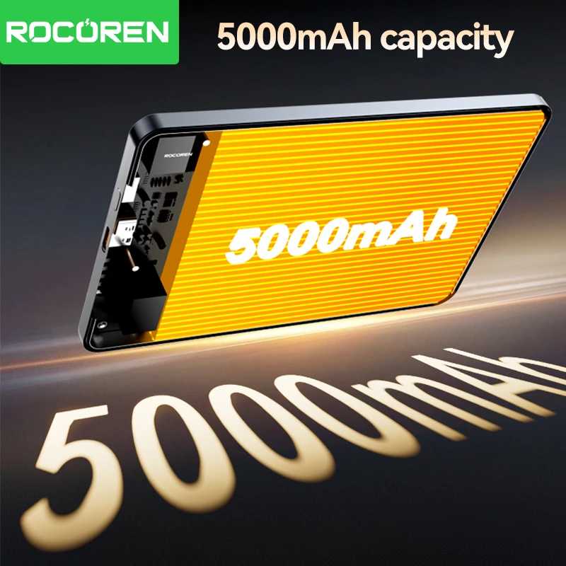 Фотография №3 товара Rocoren 10000 мАч Магнитный PowerBank Быстрая зарядка 5000 мАч Power