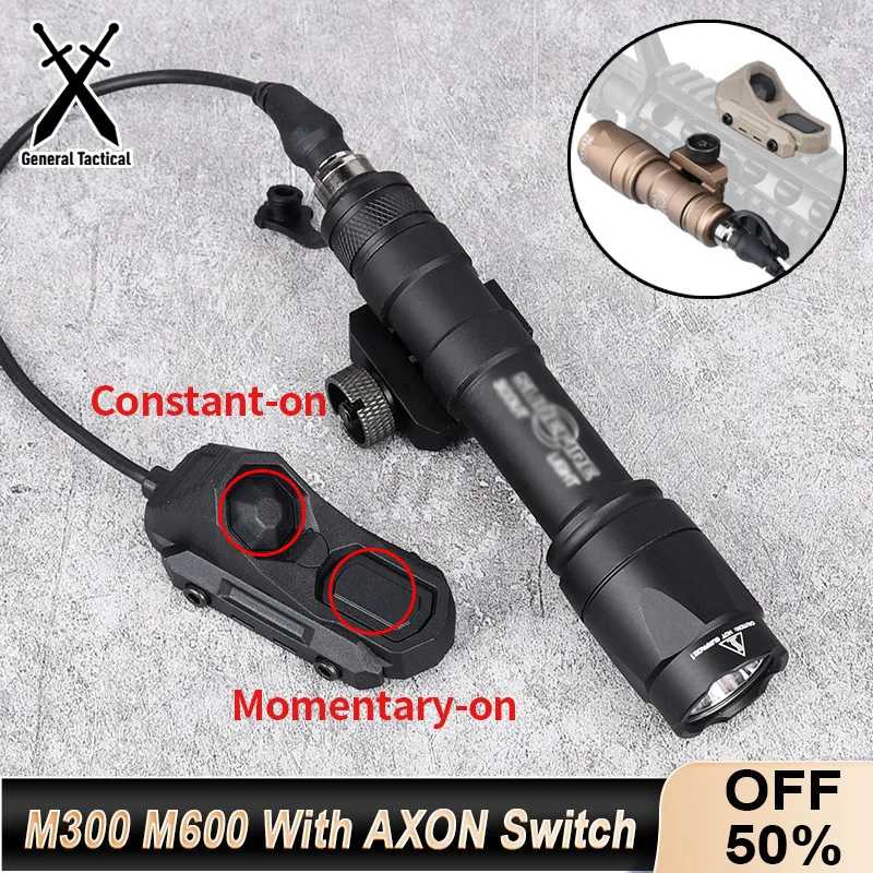 Фонарик Surefire M300 M600 с двойной функцией AXON, дистанционный переключатель давления, подходит для 20 мм, охотничий тактический фонарь для страйкбола Охота