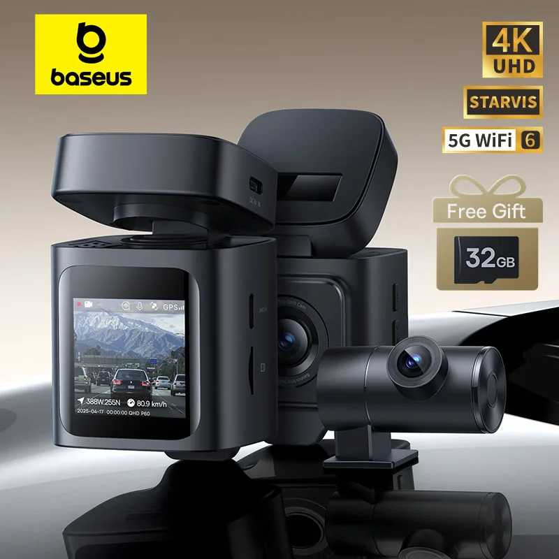 Baseus VD1 Pro 4K + 1080P Автомобильная видеорегистратор UHD для датчика SONY ADAS 5 ГГц WiFi6 GPS STARVIS ночного видения 24H Автомобильный видеорегистратор для парковки Автоэлектроника