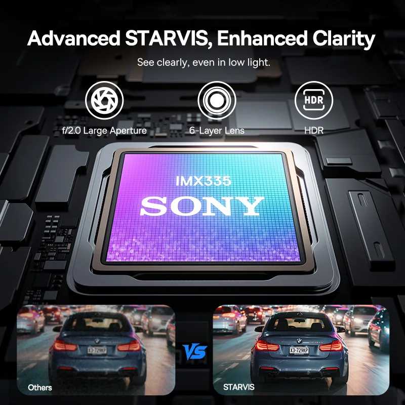 Фотография №3 товара Видеорегистратор Baseus 4K VD1 Pro Передняя и задняя автомобильная камера