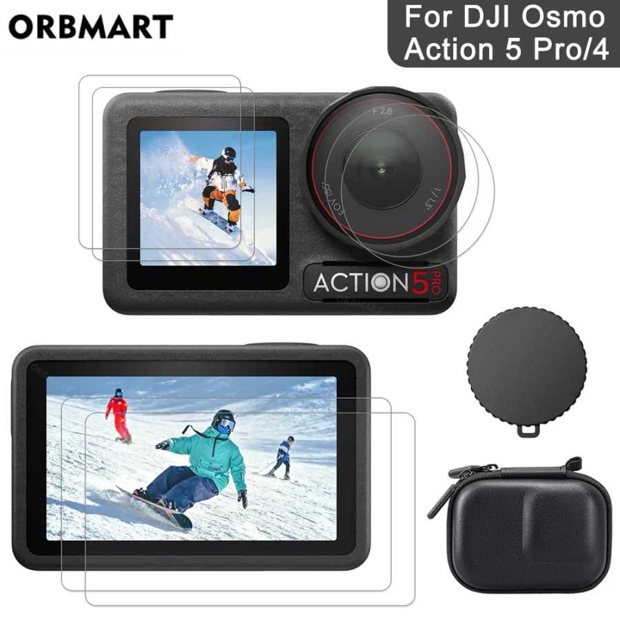Защитная пленка для экрана DJI Osmo Action 5 Pro 4 3, пленка из закаленного стекла, крышка объектива, чехол для DJI Action 4 5Pro, аксессуары Фото- и видеотехника
