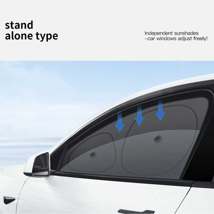 Фотография №4 товара Солнцезащитный экран YZ для боковых окон Tesla Model 3/Y Highland