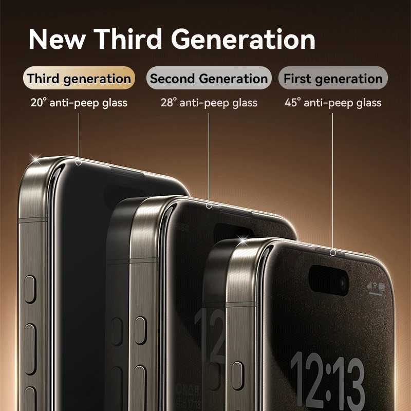 Фотография №4 товара Защитное стекло Joyroom (1/2 шт.) для iPhone 17, 16, 15,