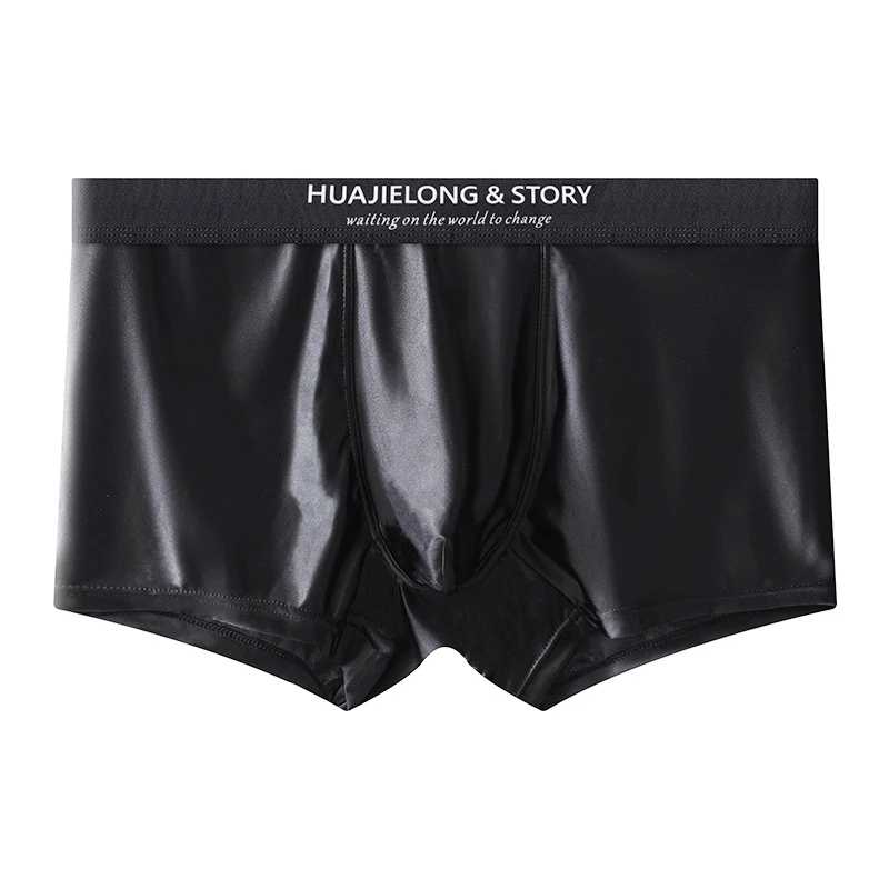 Фотография №3 товара Выбор боксеров hombre Ice Silk мужское нижнее белье однотонные атласные