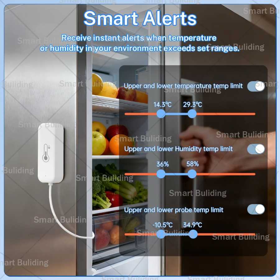 Фотография №3 товара Датчик температуры и влажности Tuya Zigbee WiFi с внешним датчиком,