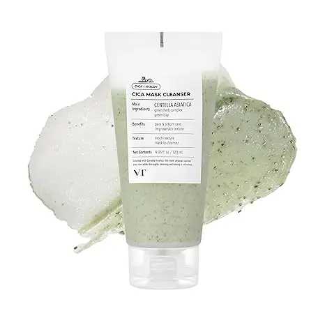 VT COSMETICS CICA Mask Cleanser, очищающее средство для лица 2-в-1, несушащая глиняная маска 120 г Ванна и душ