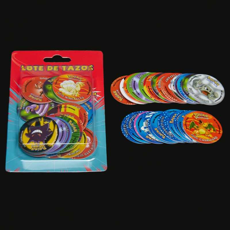 Lote De T kama Pokemon 30 шт. 1/2 Generacion Collection Card Taps Pikachu Trainer Pogs Cheetos Chipitaps Детские подарки на день рождения Товары АСГ