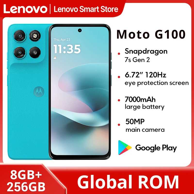 Смартфон Motorola Moto G100 5G, глобальная версия, 6,72-дюймовый FHD-дисплей 120 Гц, процессор Snapdragon 7s Gen 2, IP64, аккумулятор 7000 мАч, камера 50 МП. Мобильные телефоны