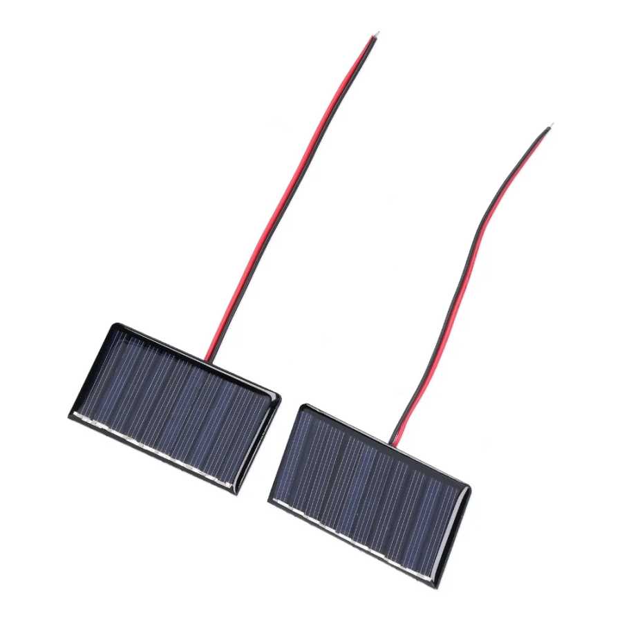 2 шт. 0.3W 5V 60MA Солнечная панель с проводами, миниатюрный солнечный модуль 68x36мм, высокая эффективность преобразования Аксессуары и запчасти