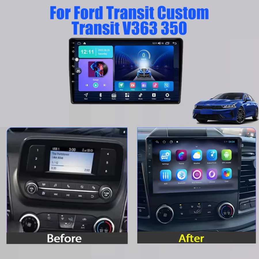 Фотография №1 товара Автомобильный радиоприемник Android 16 для Ford Transit Custom Transit V363