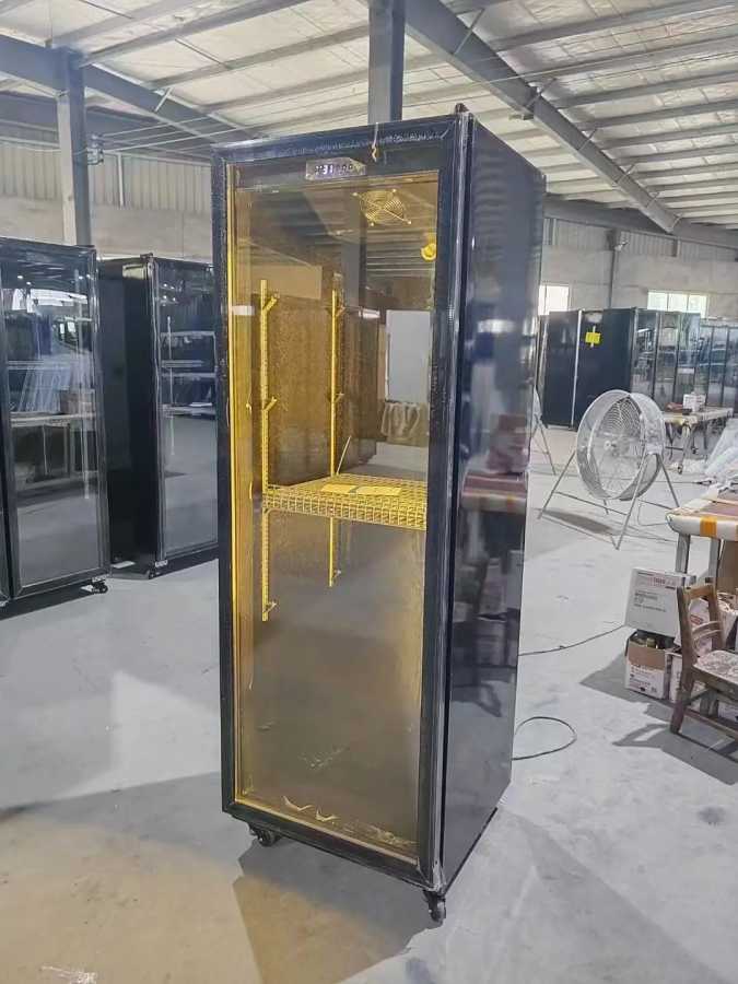 Вертикальный однодверный холодильник со стеклянной дверцей и LED-подсветкой для бара, для напитков Техника для бизнеса